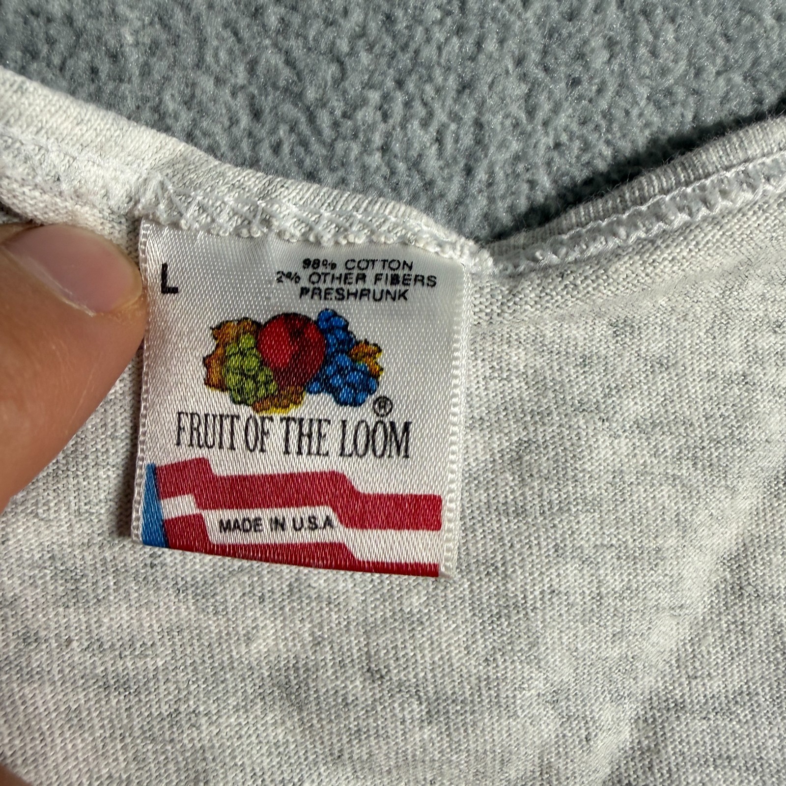Fruit of the Loom Tank Top Mens L Gray Solid Blank Basic Undershirt Crew Made US gallery