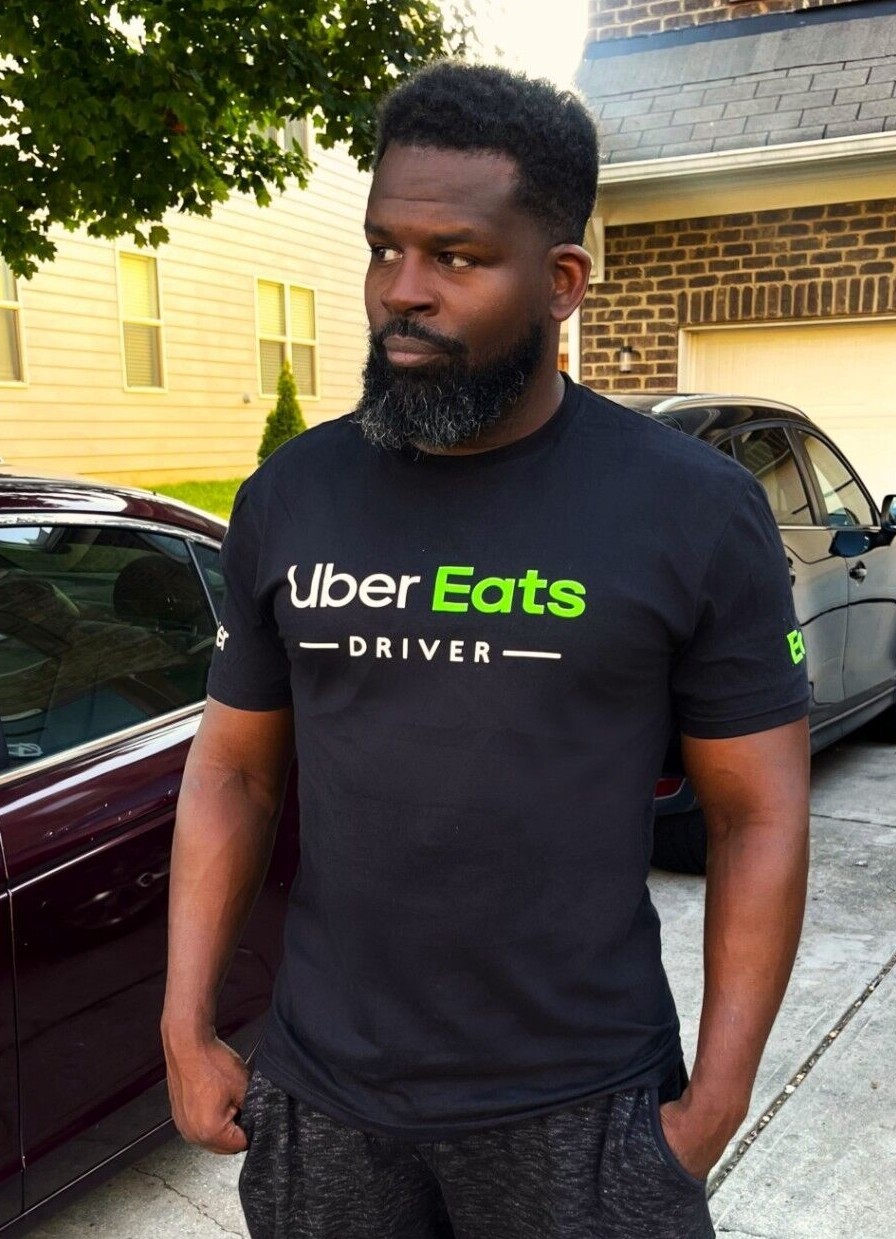 Reflective Tshirt UberEats Delivery Driver Black gallery