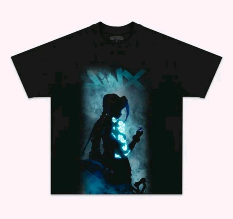 Jinx 2024 T-Shirt Arcane League of Legends Custom Graphic Tee Cotton Unisex