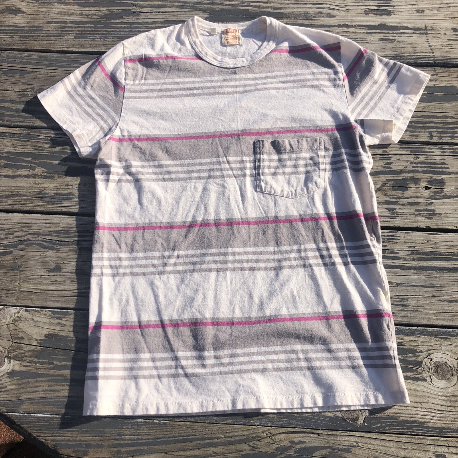 Levi's Vintage Clothing 1950's Sportswear Tee Striped Pocket T Single Stitch M gallery