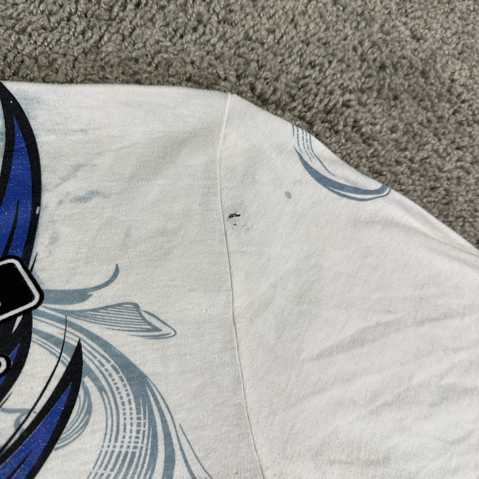 DWNTWN Express Shirt Mens Large White Blue Graphic Ascendance Luster Tattoo Tee gallery