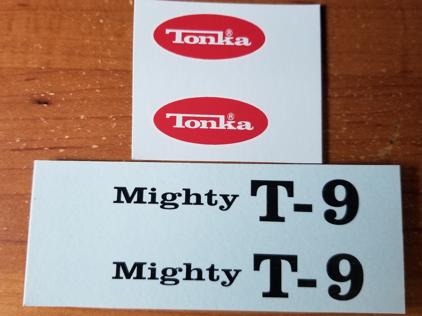 MIGHTY TONKA T-9 WITH RED LOGOS 1976-1977 vinyl peel and stick