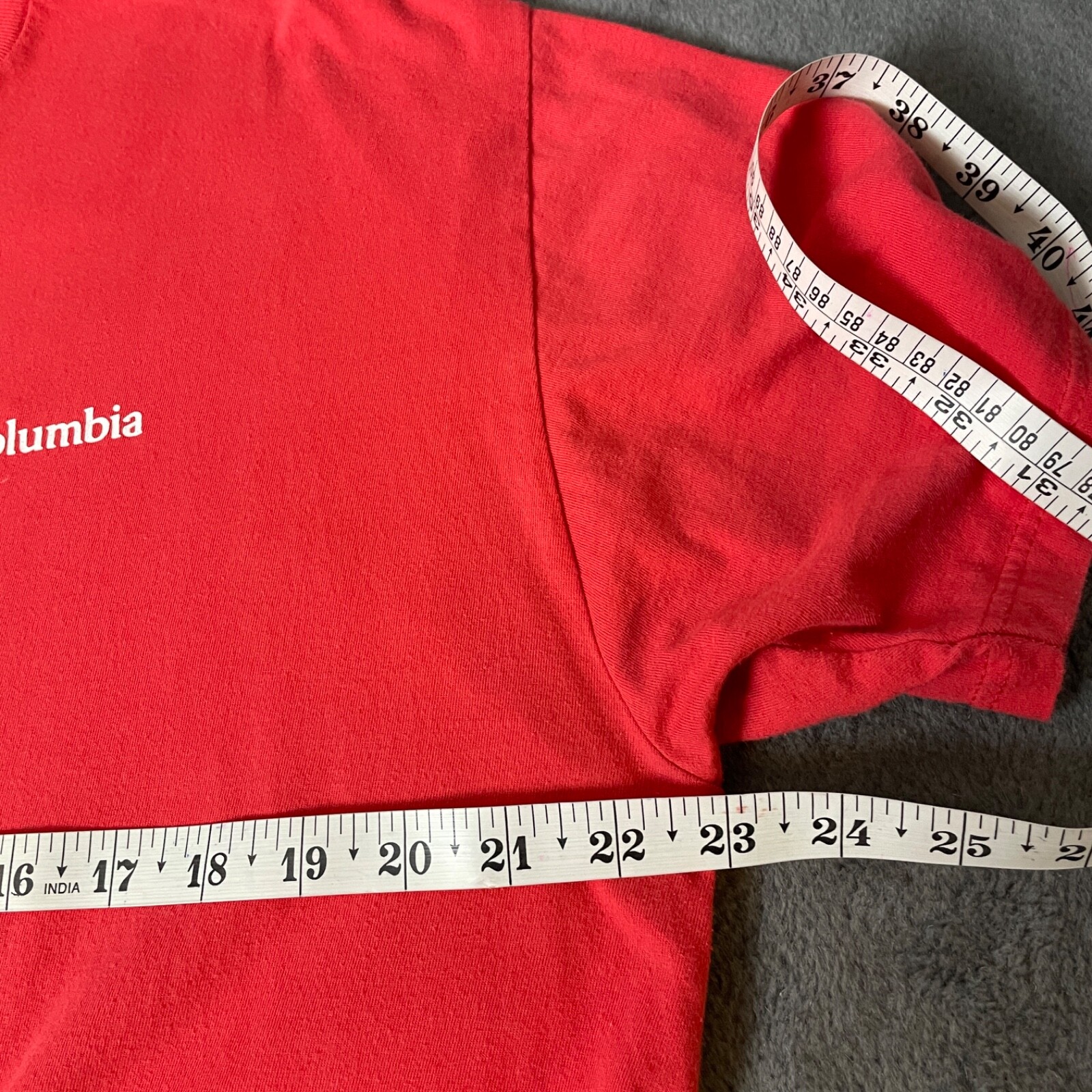 Columbia TShirt Mens XL Coral Pink Spellout Text Short Sleeve Round Neck gallery