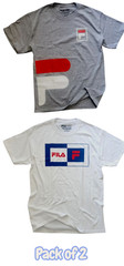 2 Pack Men’s FILA T Shirt -Athletic Apparel-BIG SIZE 2XL-Logo NEW