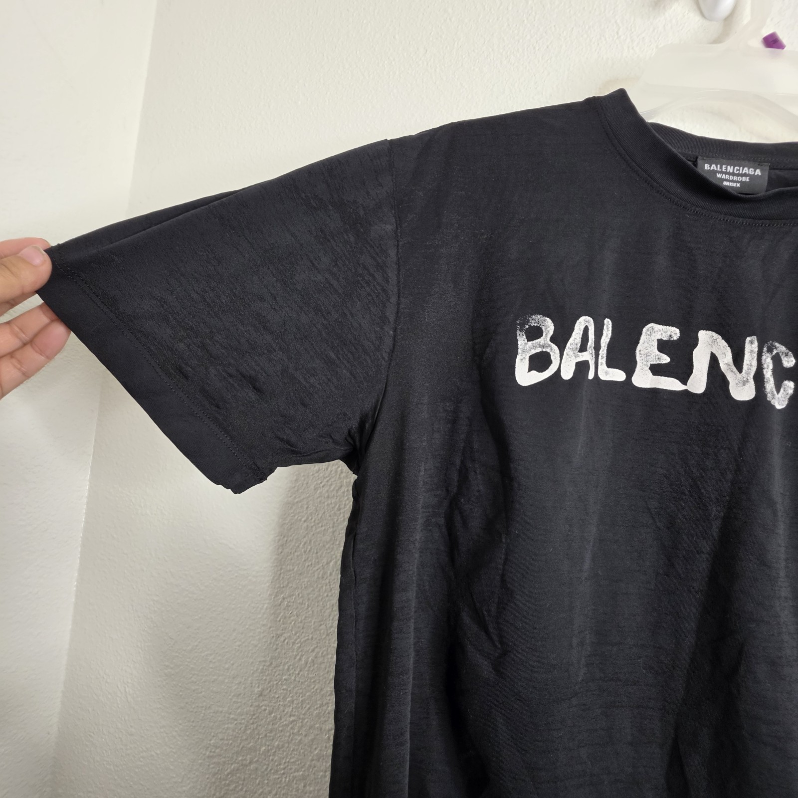 Balenciaga Wardrobe Unisex Black Logo T-Shirt Made in Portugal gallery
