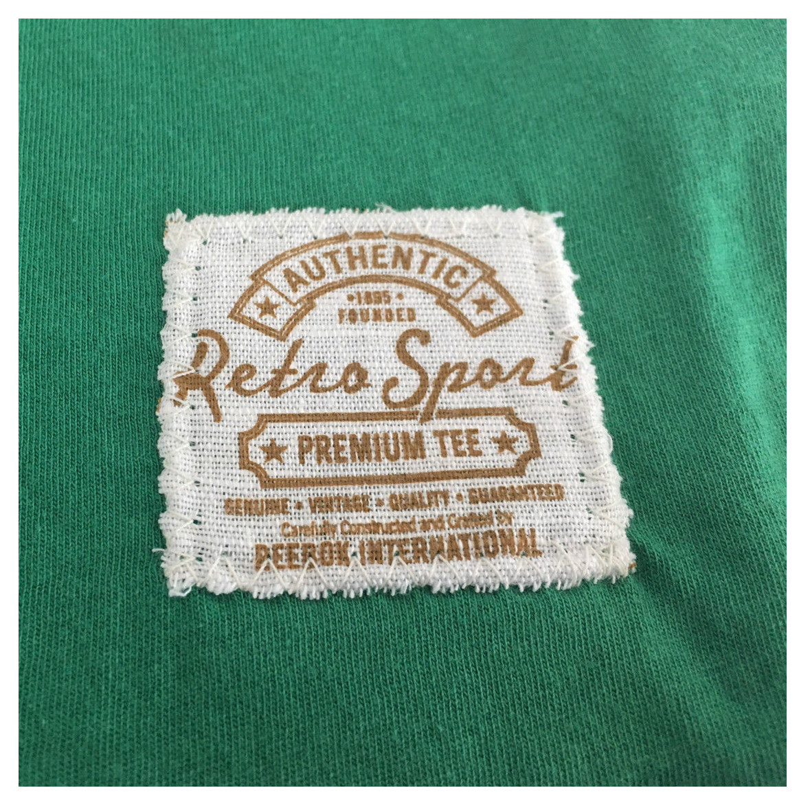 Retro Sport T-Shirt Men Half Sleeve Green 100% Cotton Made in USA Size M gallery