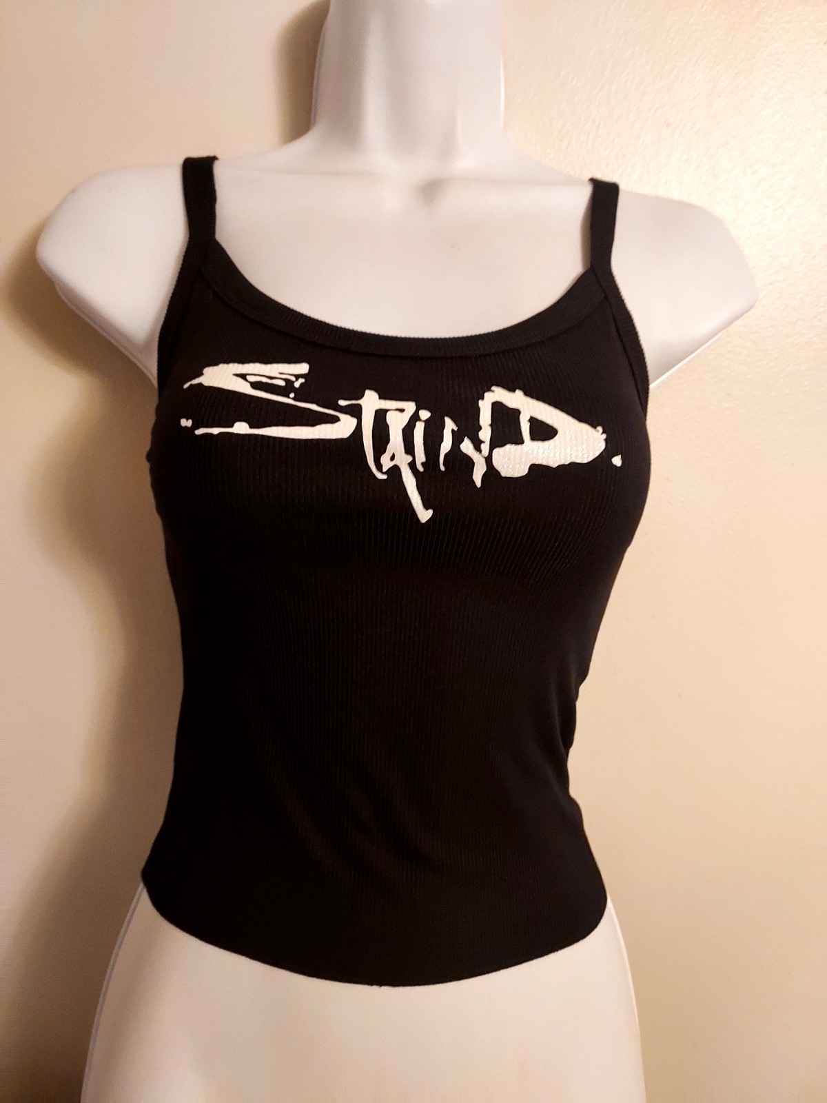 Staind Crop top Glitter staind shirt staind Tank Top Cropped Tank Size XXs-2x gallery