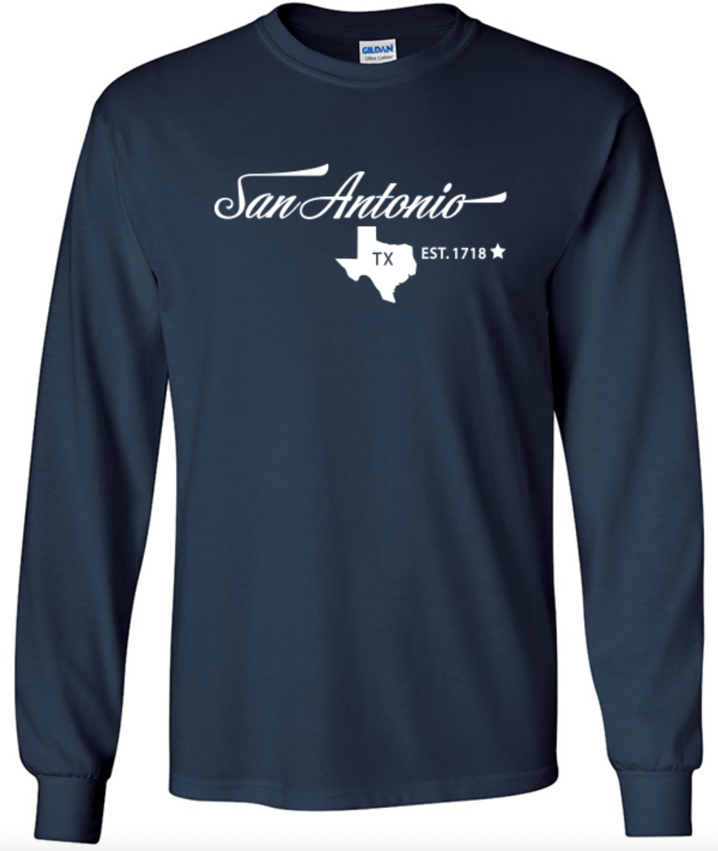 San Antonio Texas State T-Shirt Long Sleeve Graphic tee Unisex apparel Text gallery