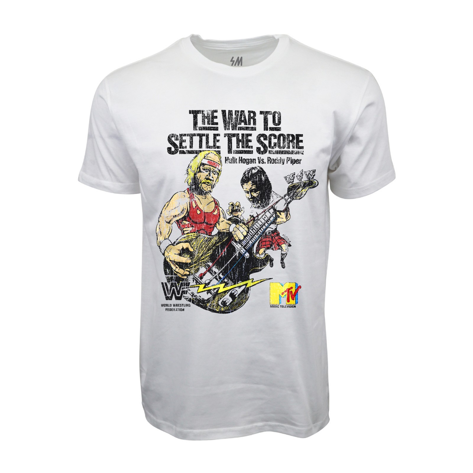THE WAR TO SETTLE THE SCORE WHITE GRAPHIC HOGAN VS PIPER T-SHIRT gallery