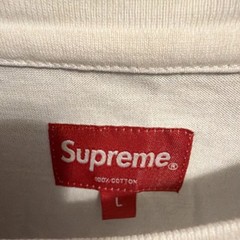 Supreme Men’s White Logo Jersey Long Sleeve Crew Neck T-Shirt Size L