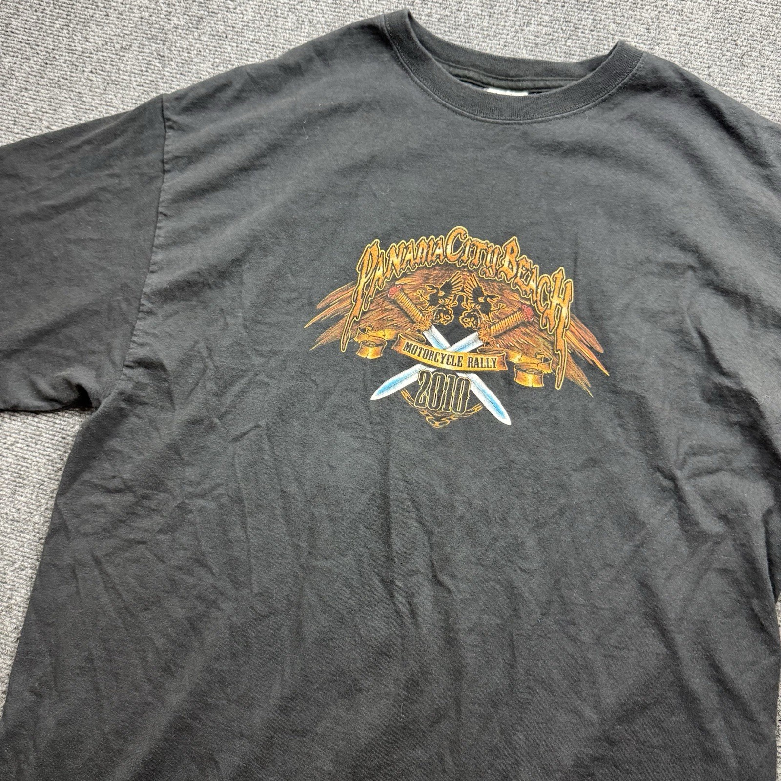 Delta 2010 Panama City Beach Motorcycle Rally Biker T-shirt Men XL Black gallery