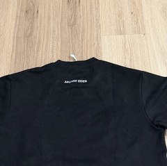 Aelfric Eden Oversized Black Tee White Piping Heart Logo Men’s size Large NWT