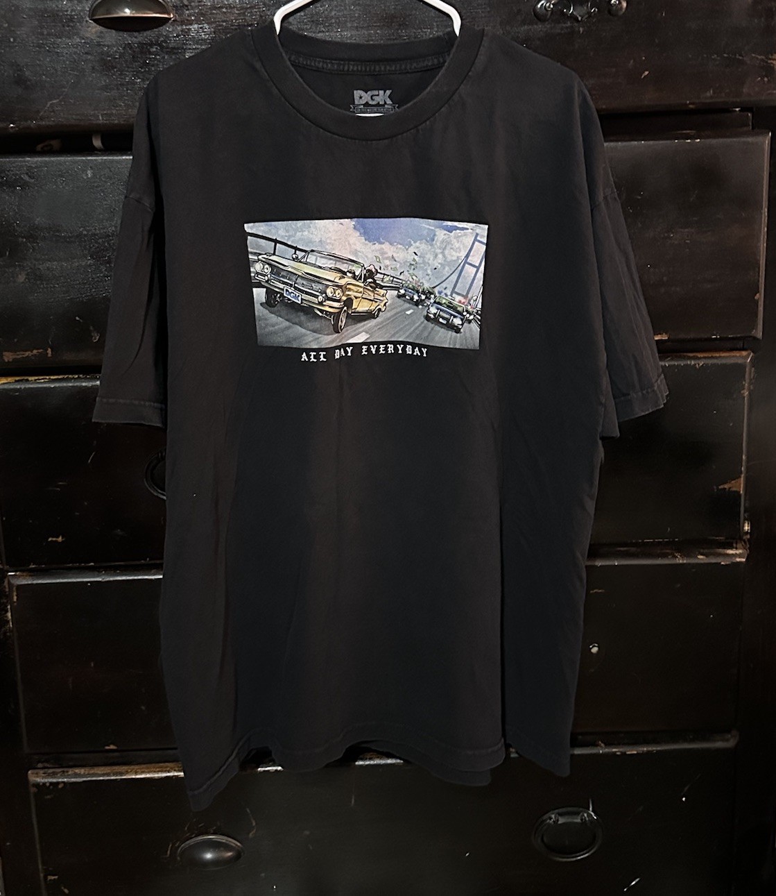 Mens Black DGK Cop Chase “All Day Everyday” Graphic Tshirt Sz 2XL gallery