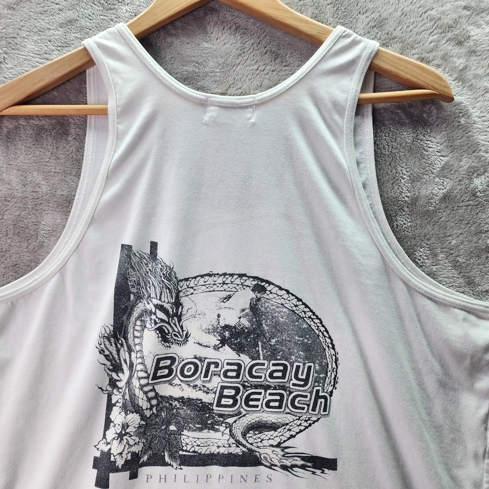 Ocean Wave Boracay Beach Philippines Tank Top White Graphic 3XL Vintage Style gallery