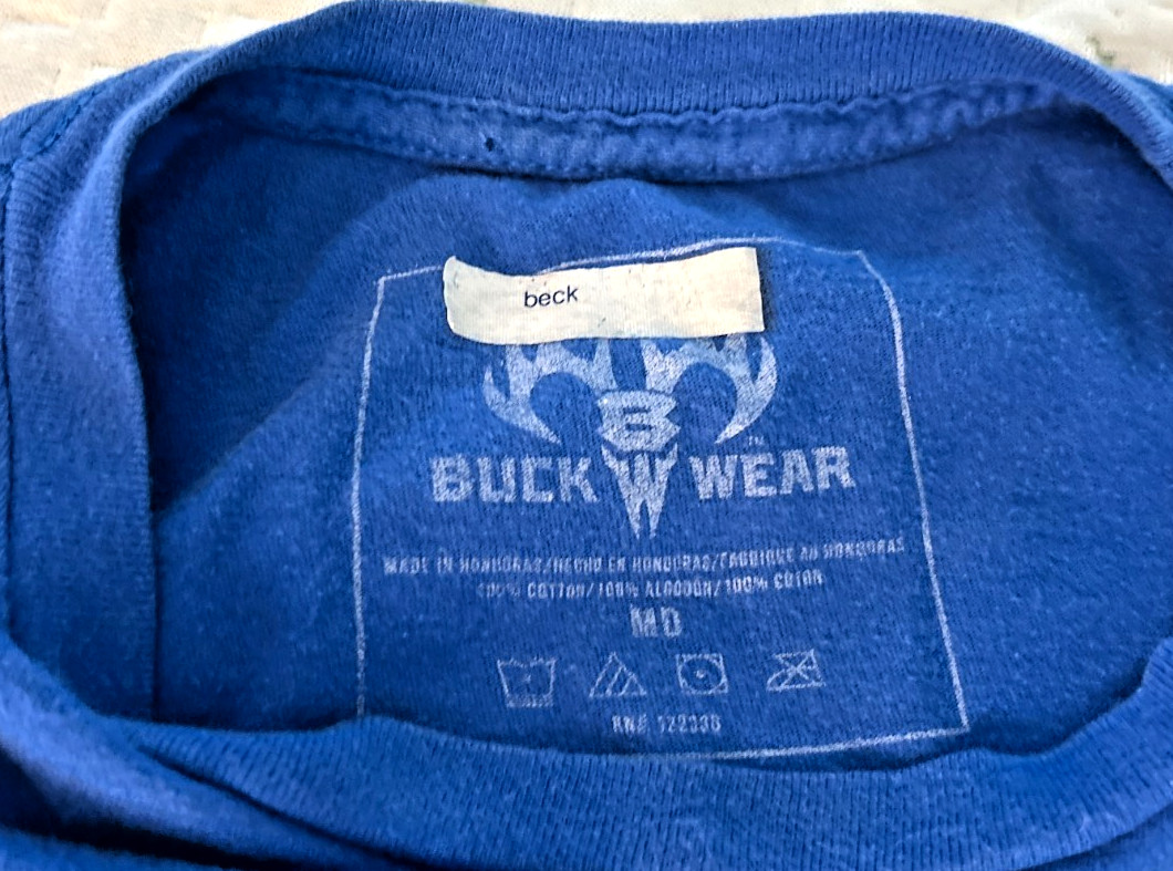 Buckwear "Home of the Free, Home of the Brave" Blue T-Shirt, Med. Mens gallery