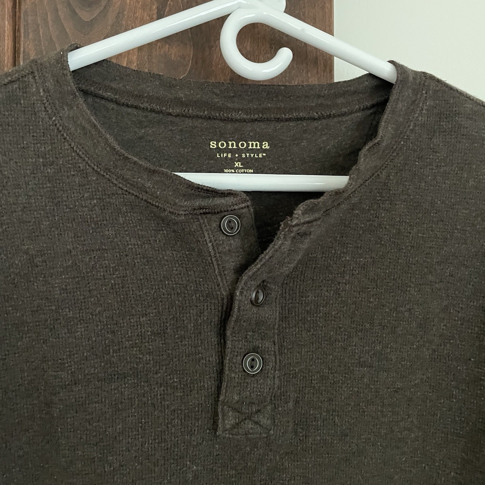 Sonoma Dexter Morgan Kill Shirt Henley Mens Size XL Life Style Brown TV gallery