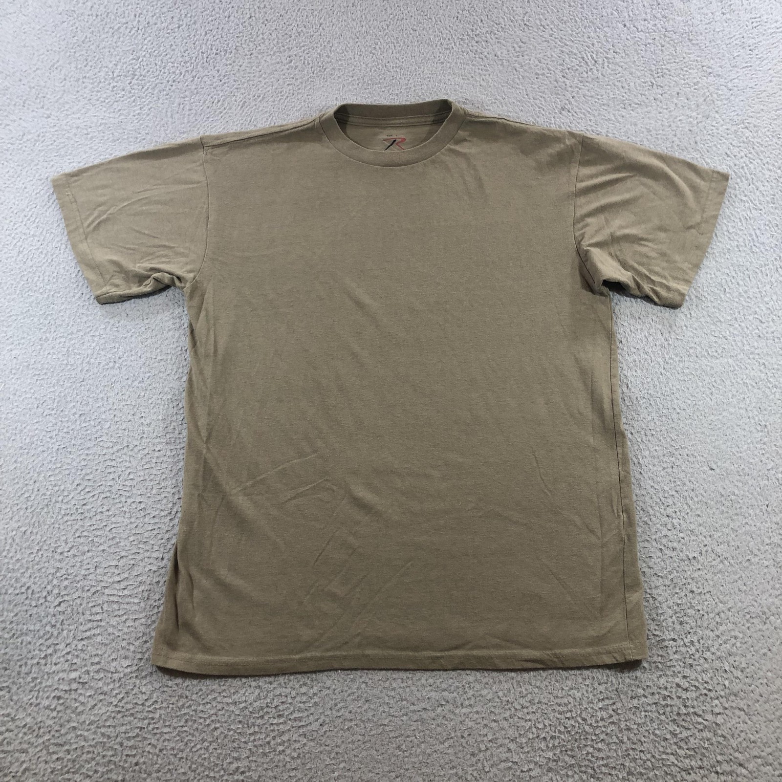 Rothco Shirt Mens Large green Crewneck Basic Tee T-Shirt Poly Cotton Casual