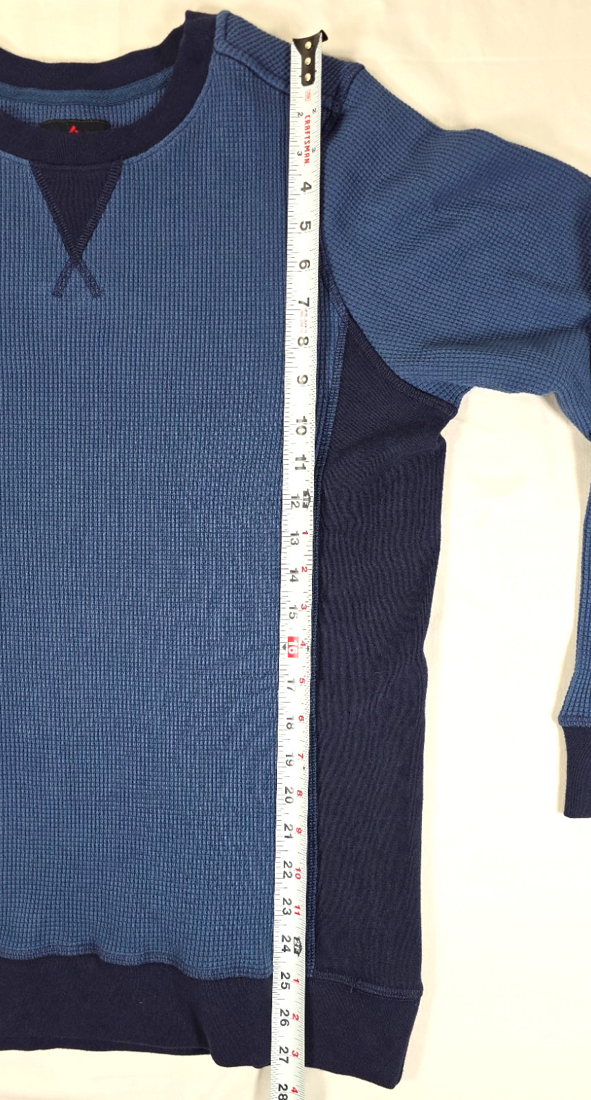 American Giant Men's Colorblock Summit Waffle Long Sleeve Crew M Navy Blue NEW gallery