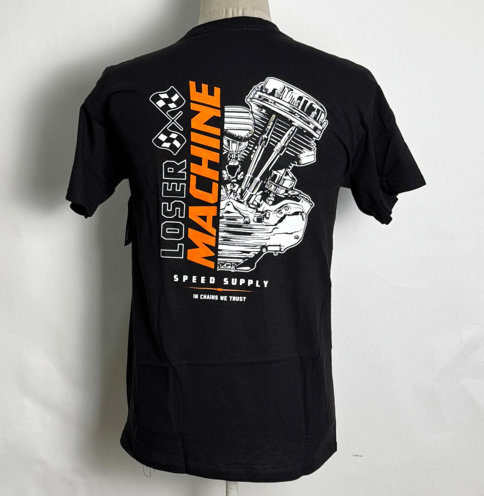 Loser Machine Men’s T-Shirt Pan Overdrive Black Size 3XL NWT Engine Racing