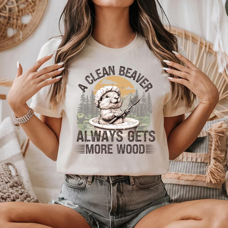 clean beaver always gets more wood Comfort Tee Funny Lumberjack gallery