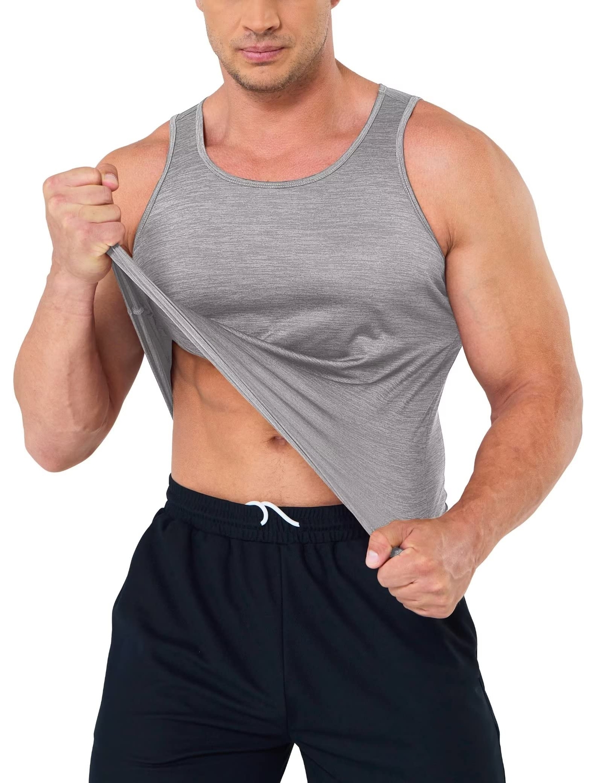 Men's Tank Tops Sleeveless Gym Workout A-Shirt Quick Dry Muscle Shirt Summer Tee gallery