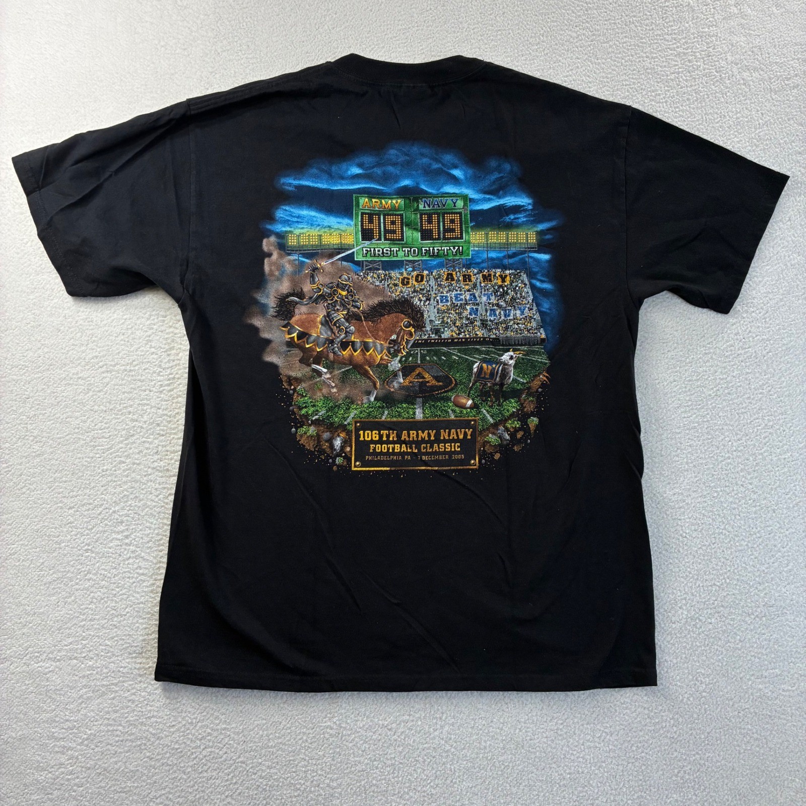 Y2K Army Navy Football Classic T Shirt Mens Large Black 2005 Vintage College Tee gallery