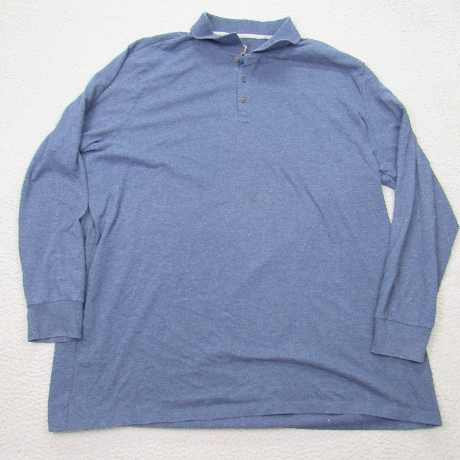Foundry Men's 5XLT Casual Long Sleeve Polo T-Shirt Blue gallery