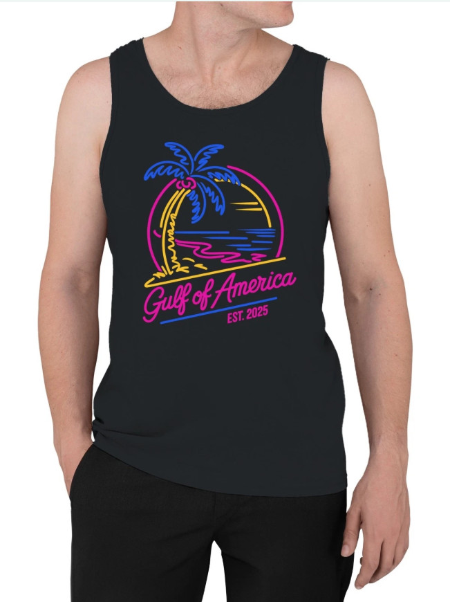 Neon Tropical Paradise Illustration Men's Tank Top gallery