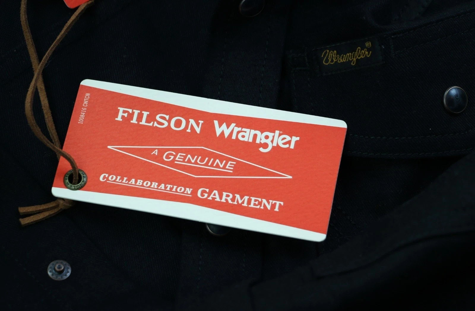 Filson x Wrangler Adventure Shirt Denim and Waxed Cotton Men's Sizes S-2XL Black gallery