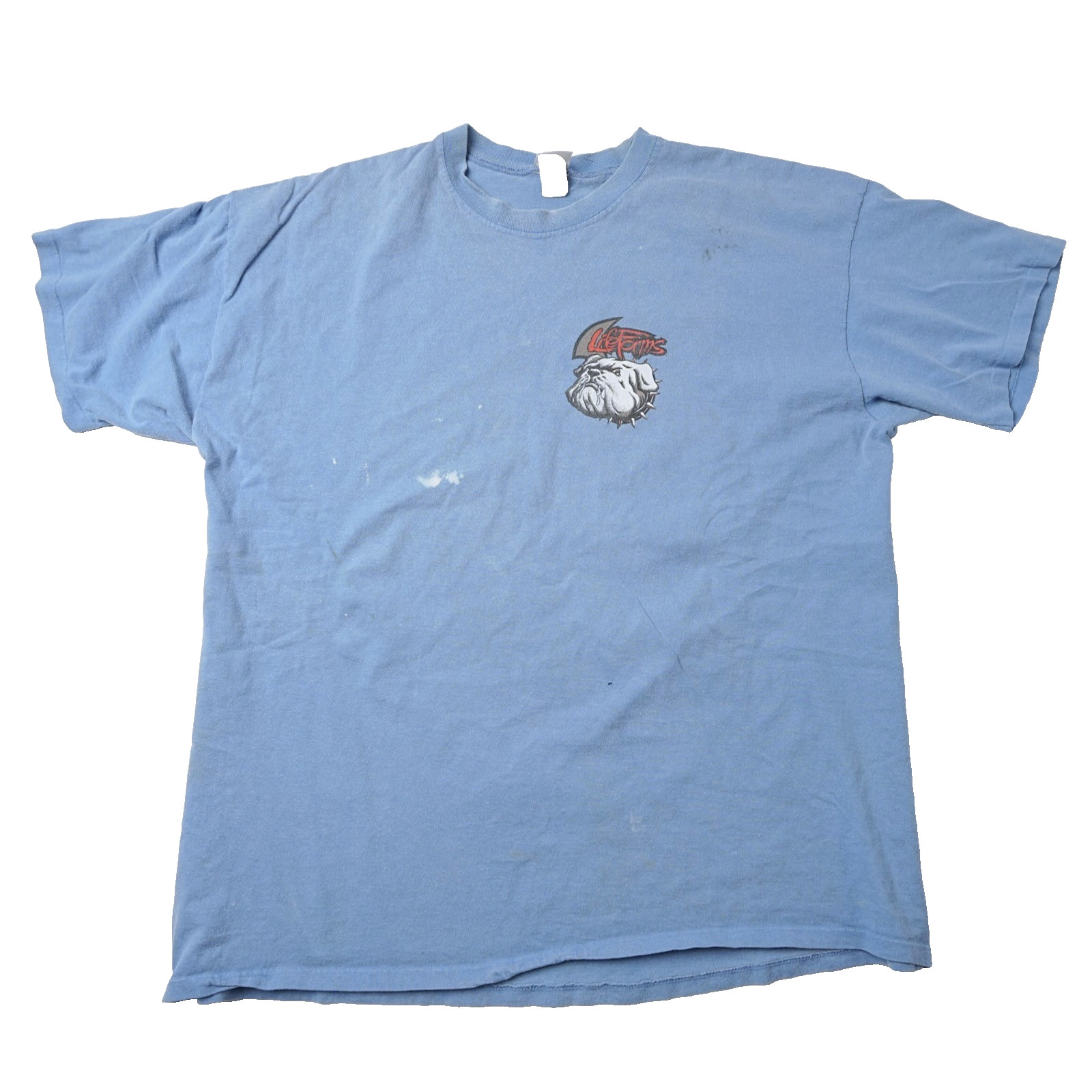 Vintage 1994 LifeForms T-Shirt Mens XL No Bark All Bite Bulldog Light Blue 90s gallery