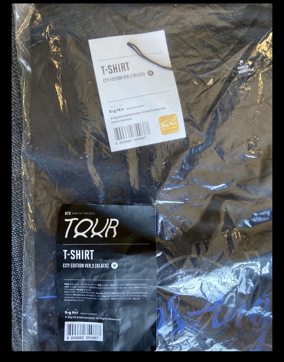 BTS Map of the Soul City Edition Black Graphic Logo Tee M Cotton Crew Neck gallery
