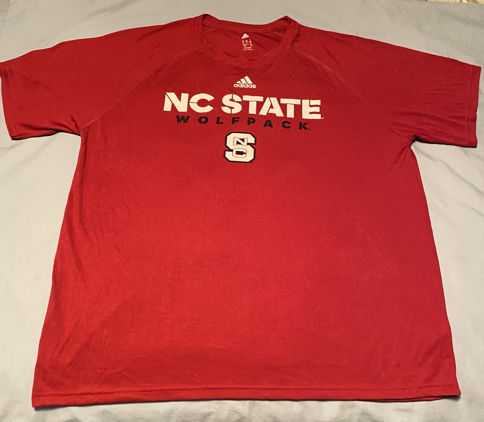 NC State Wolfpack Shirt Men XL Red Adidas Climalite Basketball Casual Work NCAA