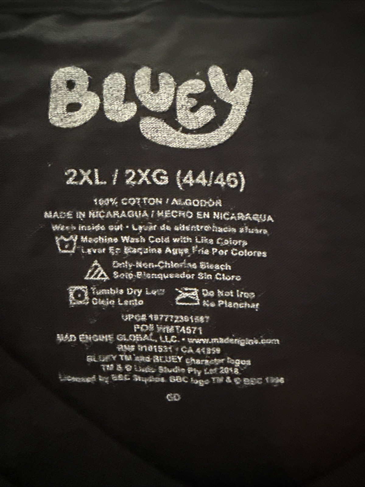Men’s 2XL Bluey “This Was The 80s Man” Black Cotton Tee Great Father’s Day- NWT gallery