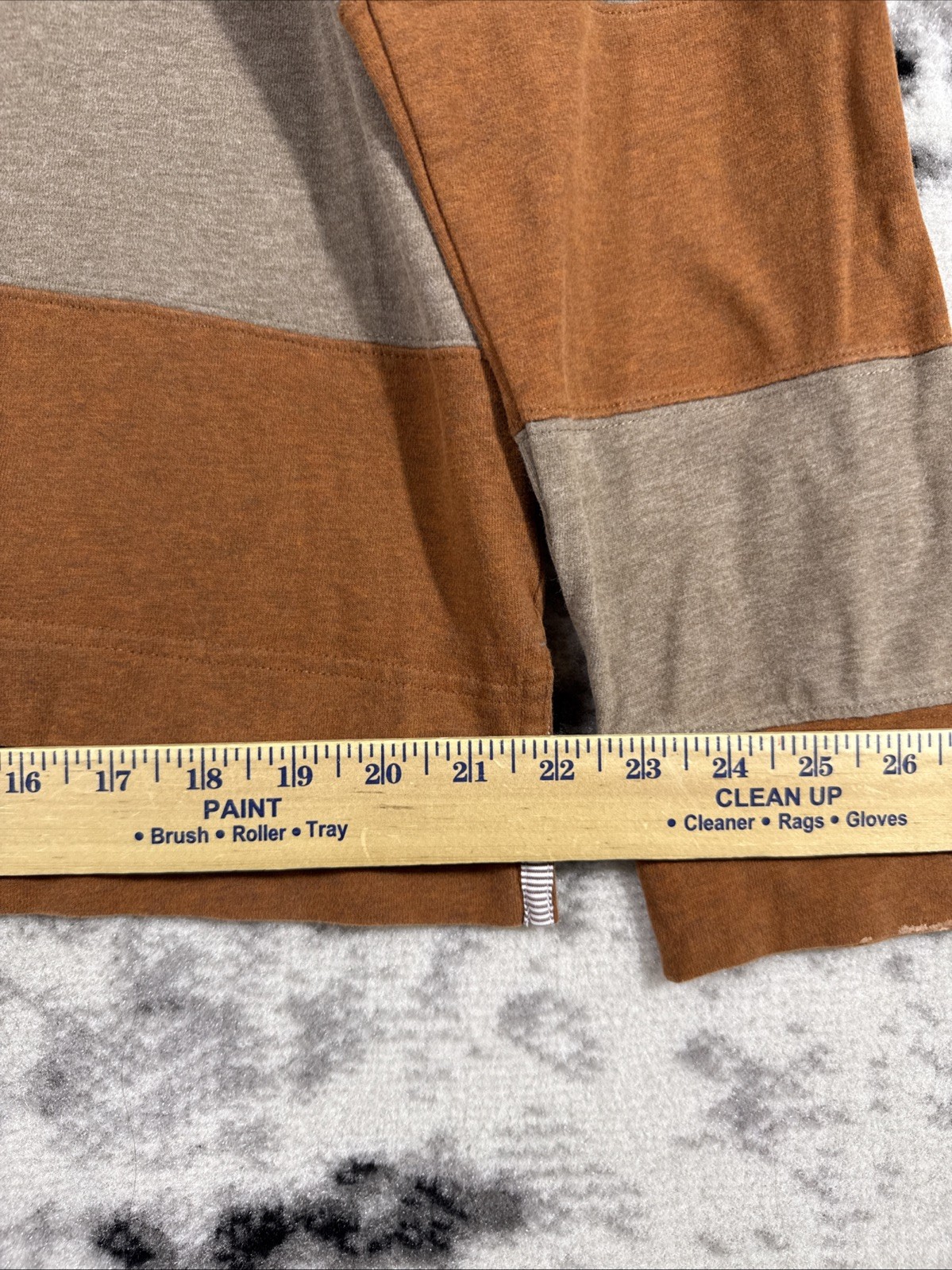 Johnston & Murphy Shirt Mens Size Large Brown Tan Striped Rugby Style Preppy gallery