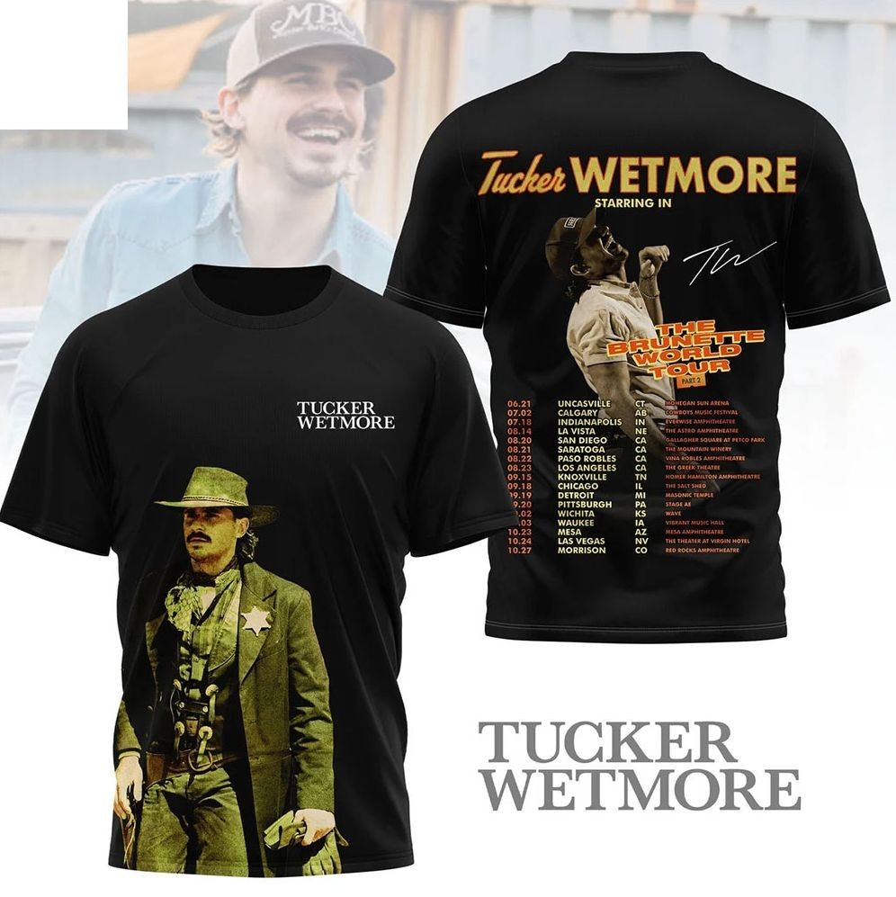Tucker Wetmore The Brunette World Tour Part 2 AOP T-Shirt gallery