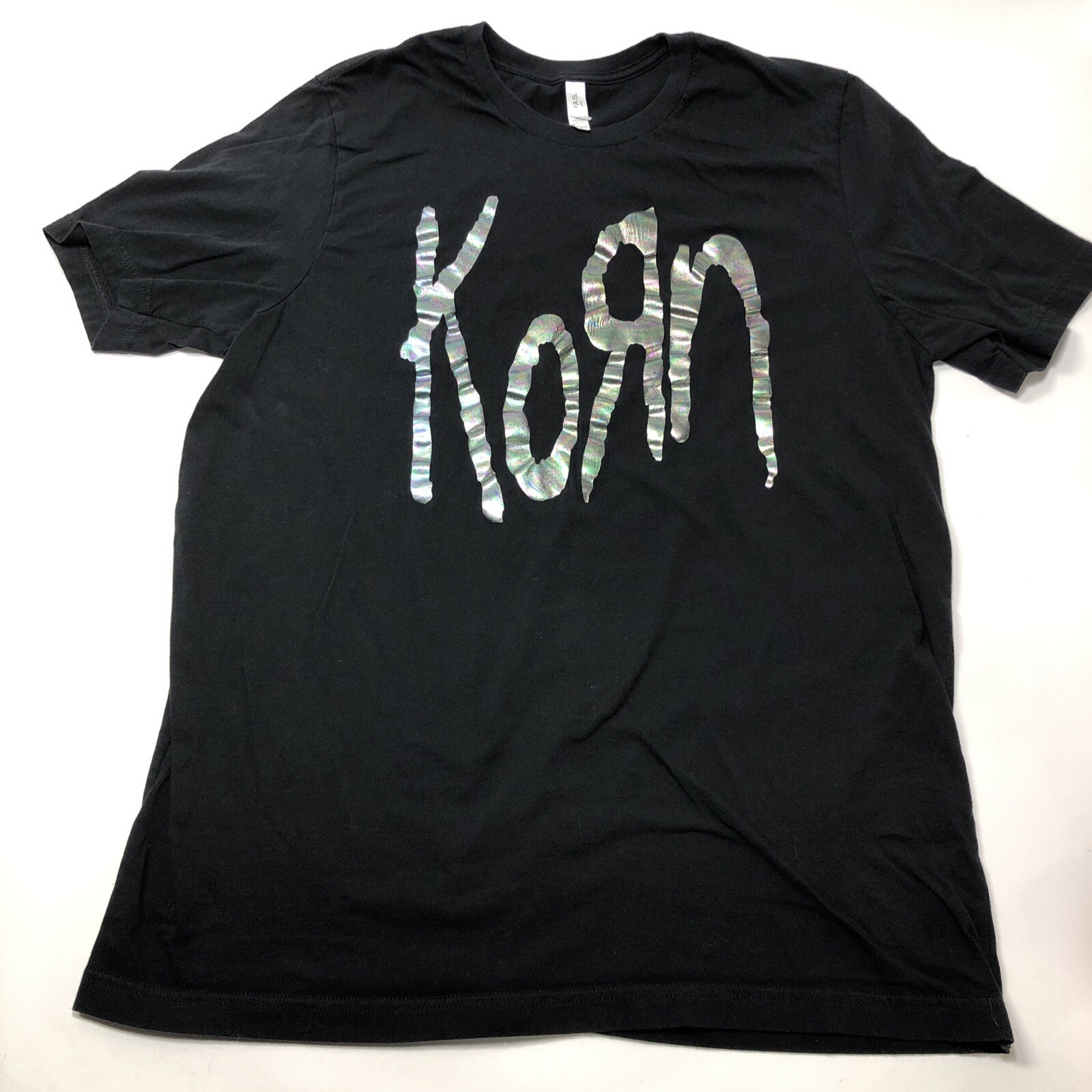 Korn Shiny Oil Slick Band Logo size 2XL XXL Black T Shirt