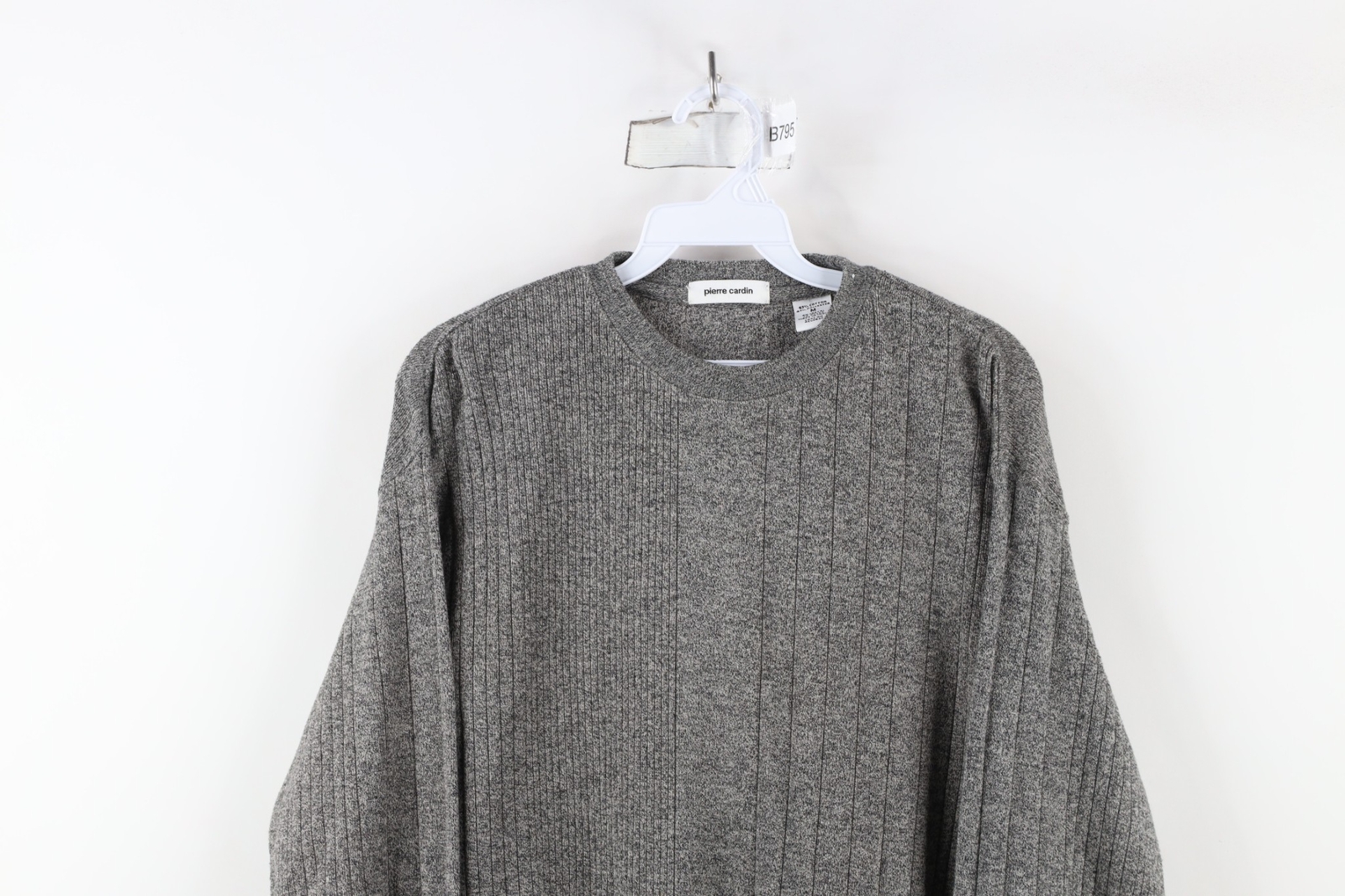 Vintage 90s Streetwear Mens Medium Blank Striped Ribbed Knit Long Sleeve T-Shirt gallery