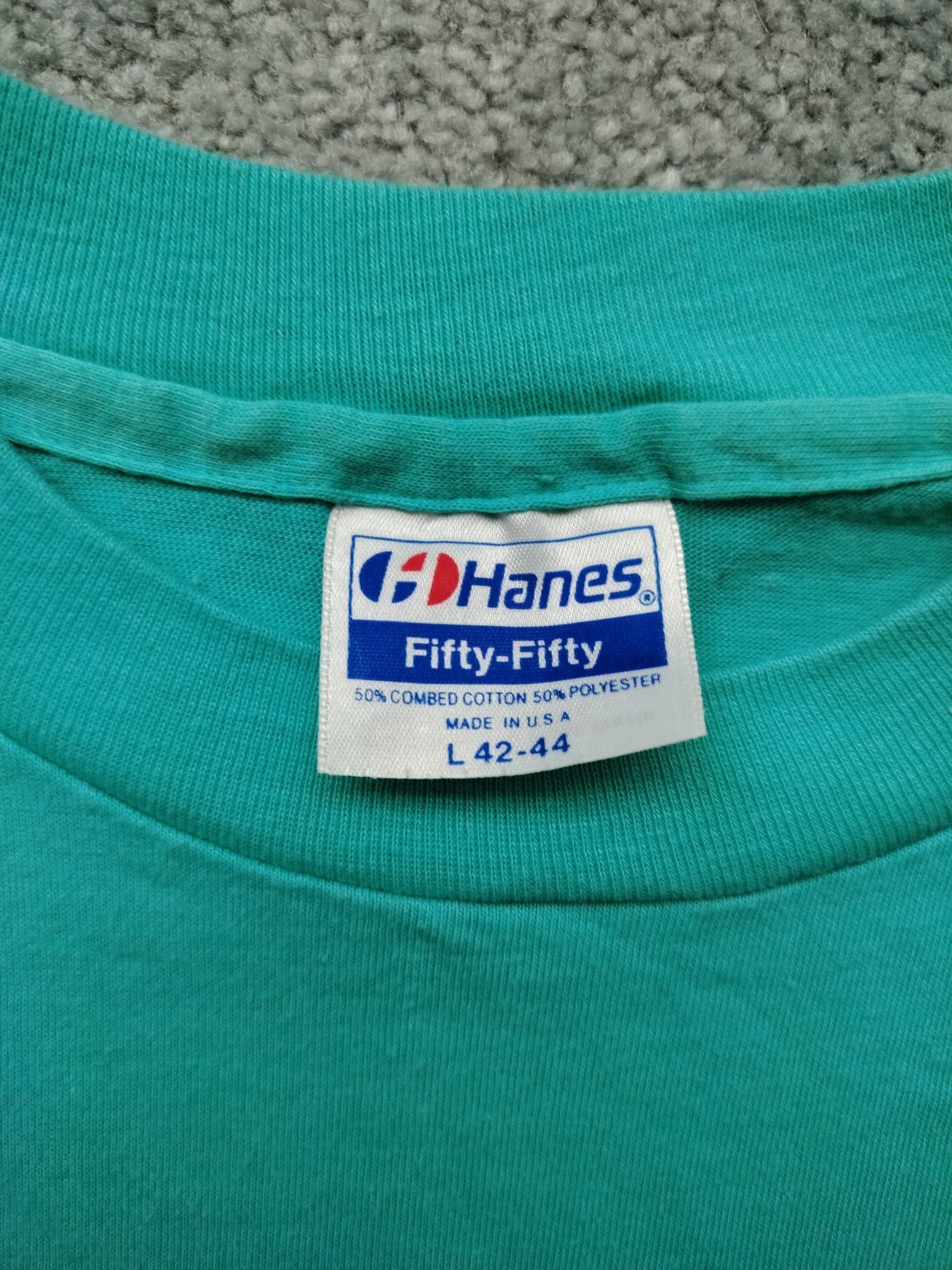 Vtg Timothy Sheehans Upstate NY Mint Green Mens L Tee USA Pit 19 Length 27 Flaws gallery