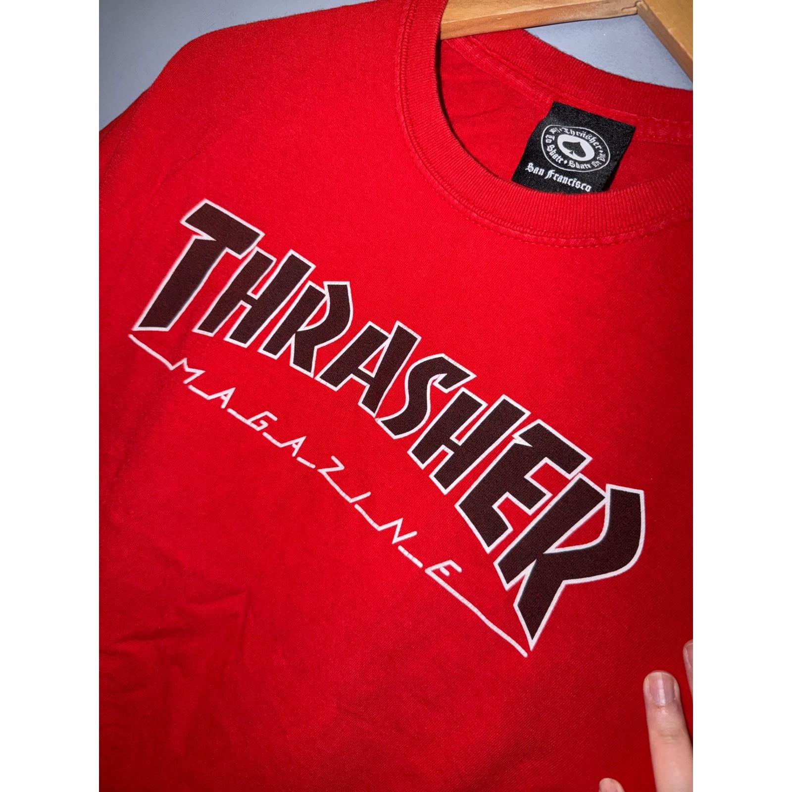 Thrasher Magazine Logo Graphic T-Shirt Mens Medium Red Short Sleeve Skate Tee gallery