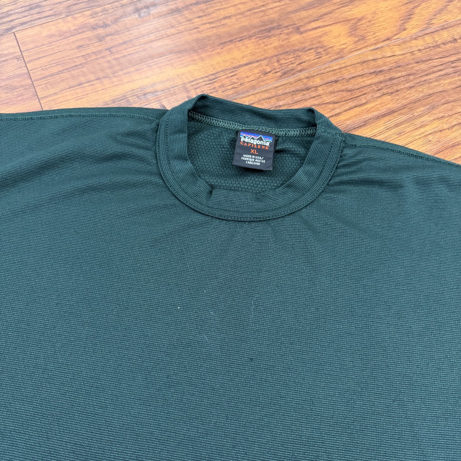 VINTAGE Patagonia Shrit Men XL Green Capilene Long Sleeve Breathable Made in USA gallery