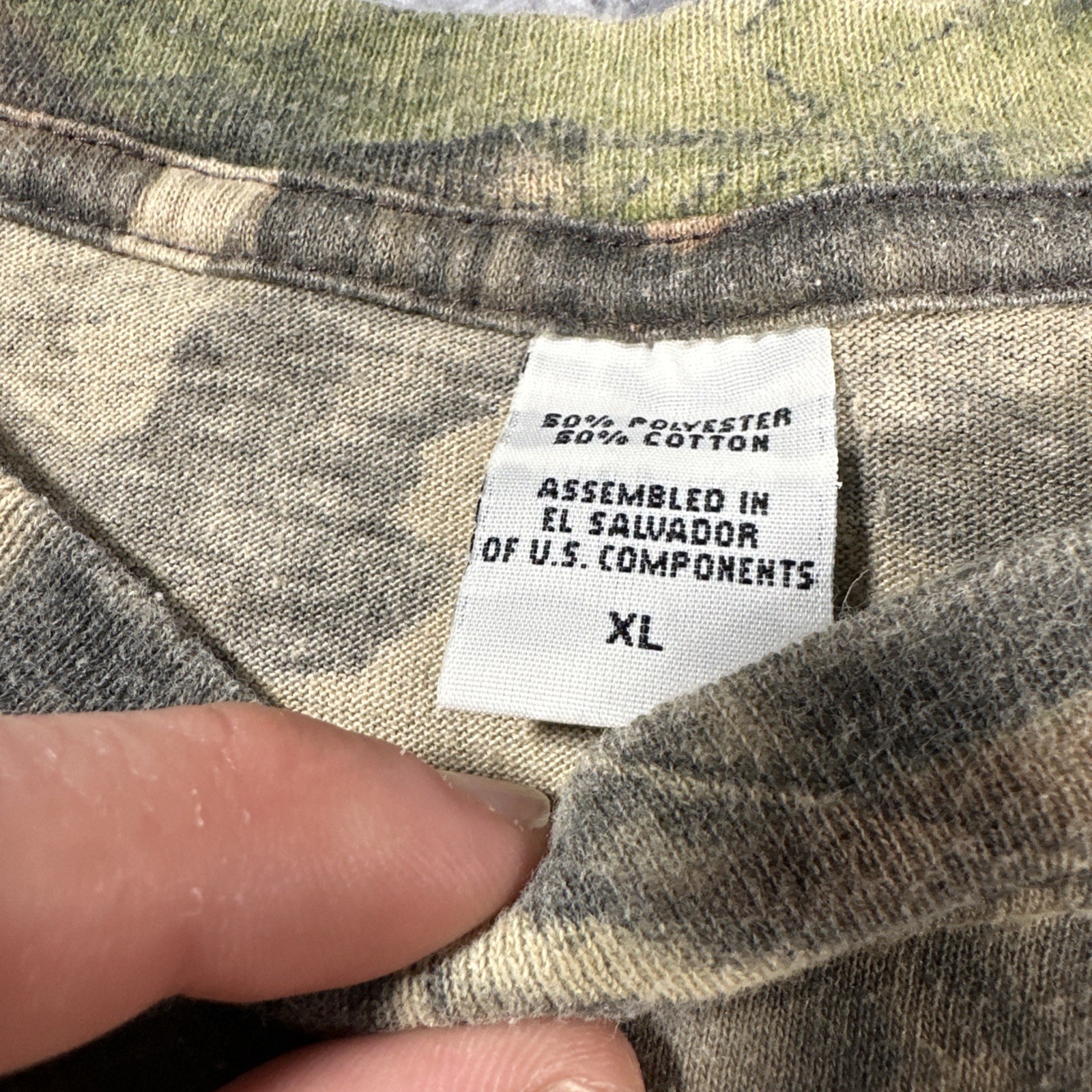 VTG XL Realtree Advantage Timber Camo Long Sleeve Pocket Hunting T-Shirt USA gallery