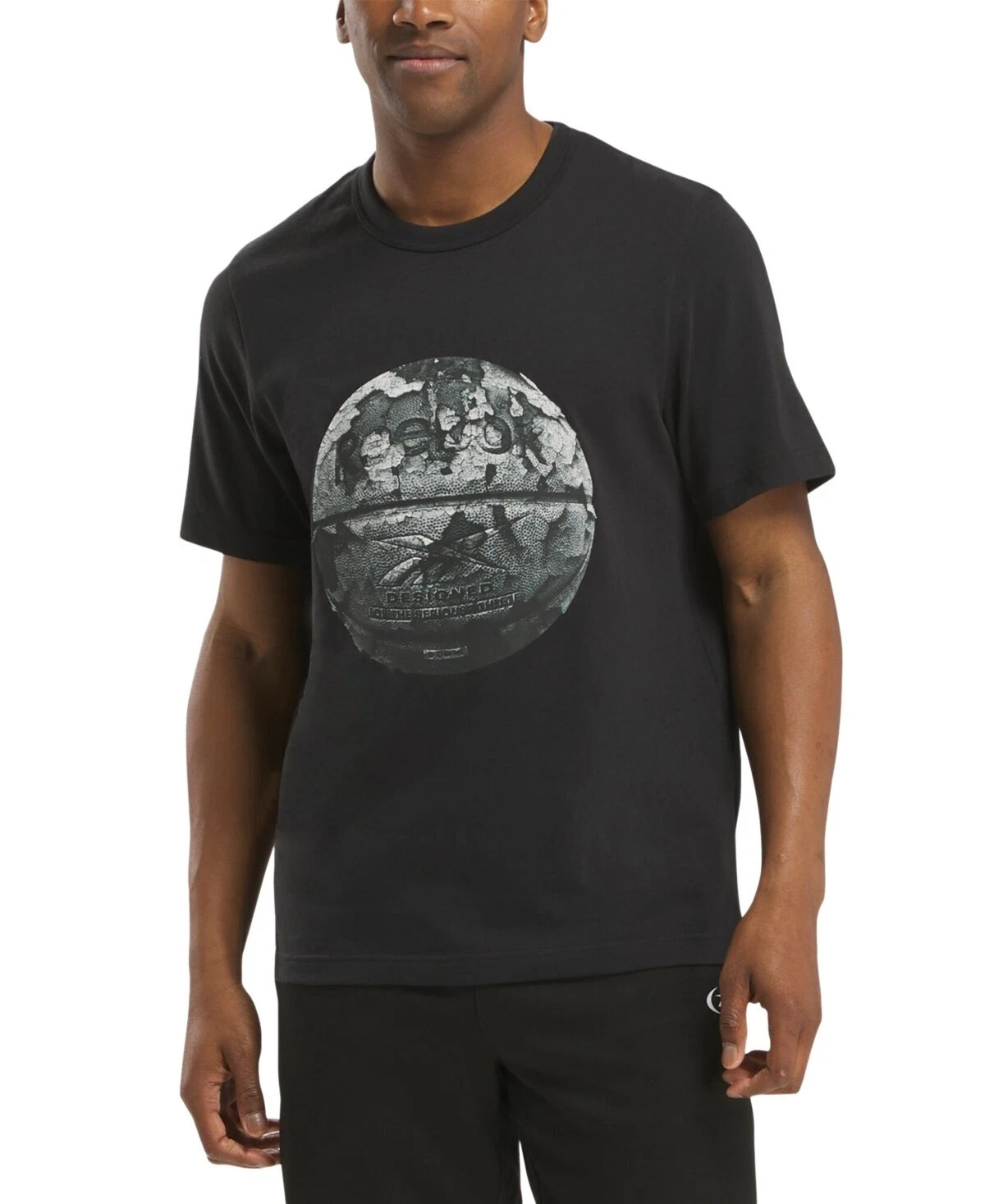 Reebok Men's Regular Fit Short Sleeve Graphic Hoopwear T-Shirt, Black, XL gallery