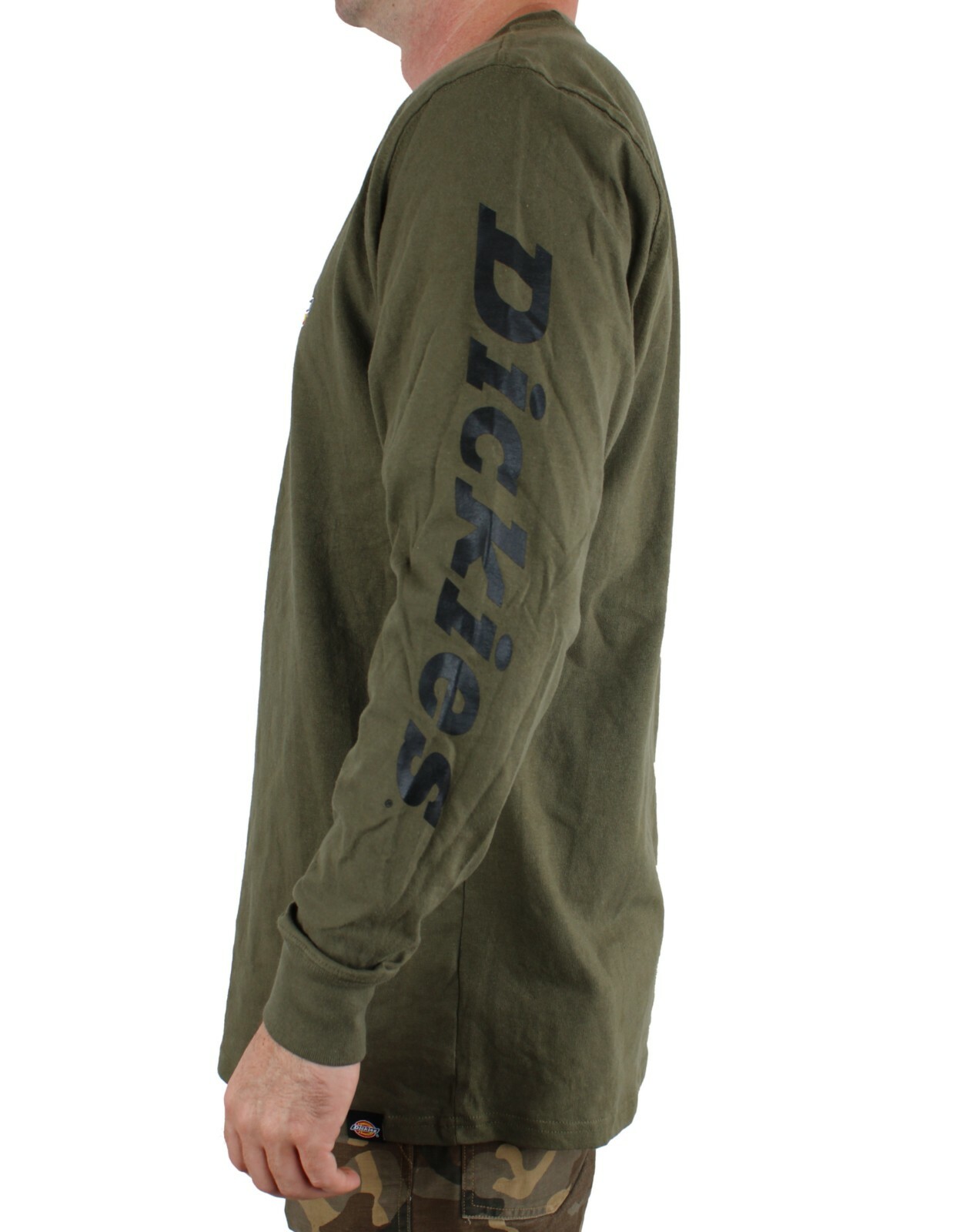 Dickies Men's T-Shirt Long Sleeve Logo Print Heavyweight Crew Neck 100% Cotton gallery