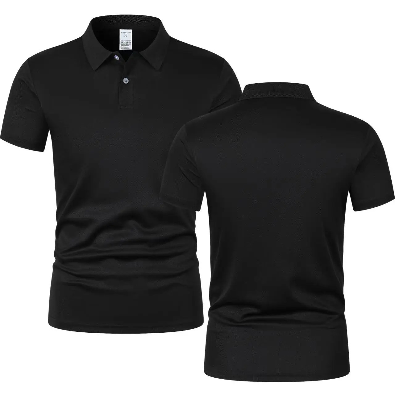 Men’s Polo Simple Pure Color Short-Sleeved Shirt, High-Grade Fabric, Breathable