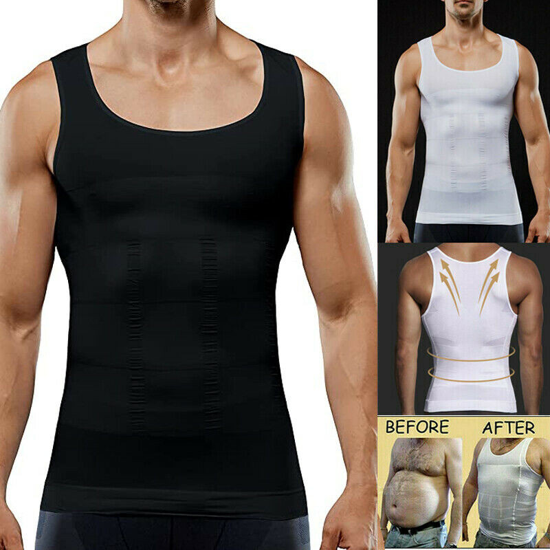 Men Body Slimming Vest Tummy Shaper Underwear Compression Waist Trainer Tank Top gallery
