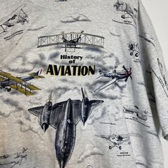 Vintage Airplanes All Over Print Clouds T Shirt XXL History Of Aviation Army