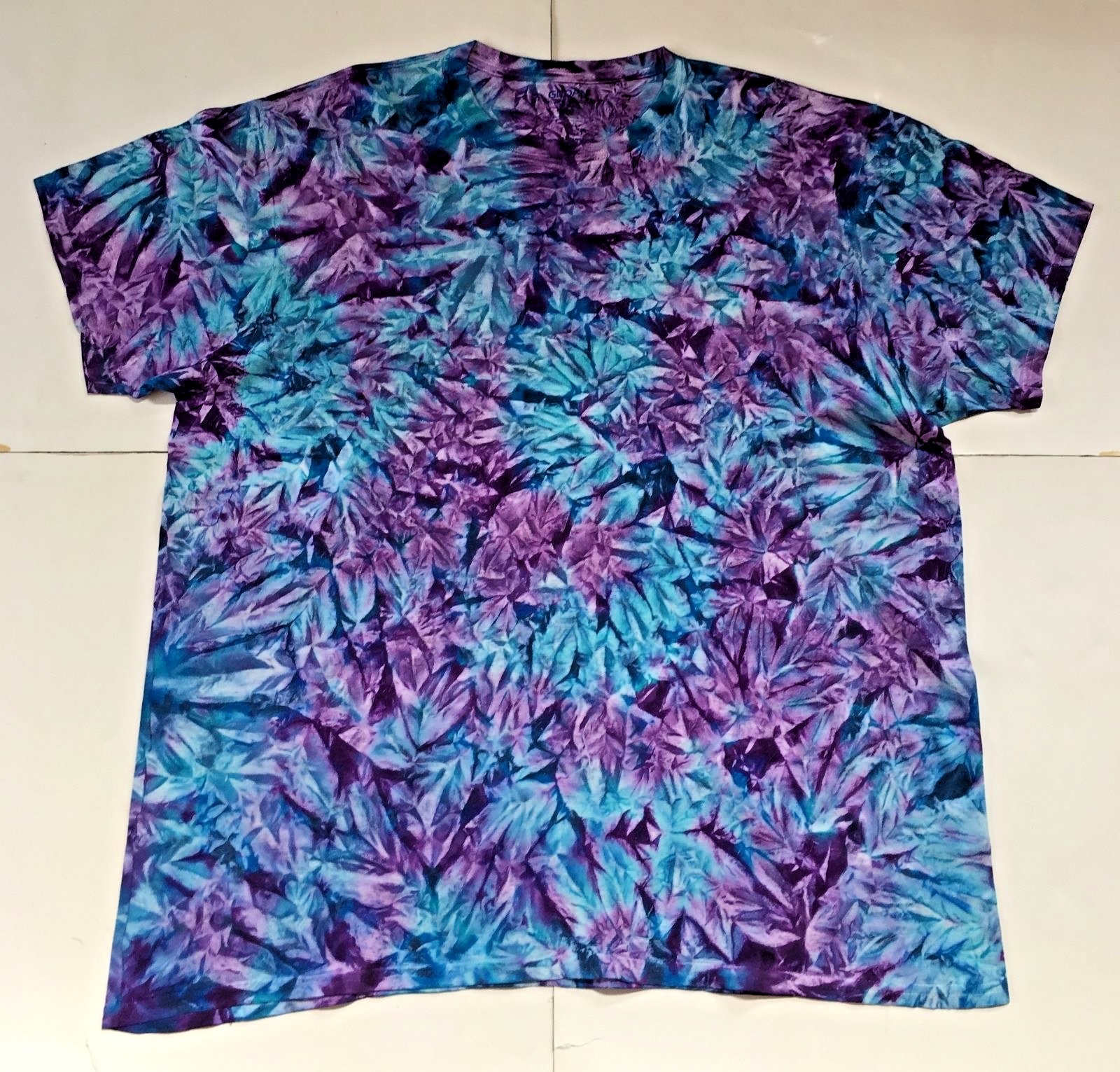 *New* 2XL - Sm Handmade Tie Dye, Blue Raspberry Cruncht Crinkle, Crew or V-Neck gallery