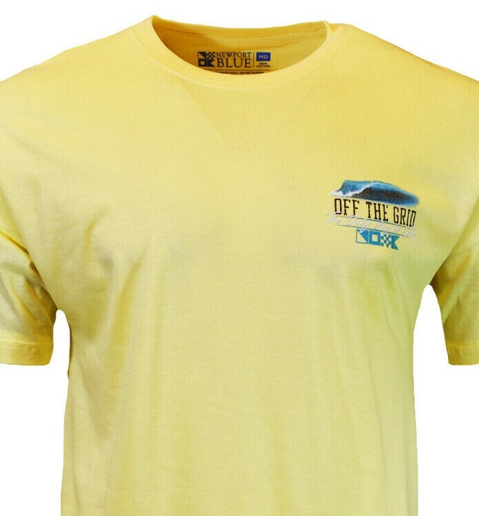 Polly Wanna Chill Men's T-Shirt NEWPORT BLUE Bahama Off The Grid NEW - Yellow gallery
