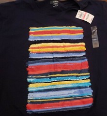 ALFANI Blue Midnight Multicolor Graphic Men’s Crew Neck T-Shirt NEW 3XL