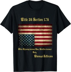2025/American Flag Distress Upside Down Thomas Jefferson Unisex T-Shirt